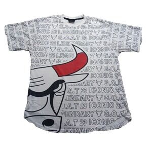 Michael Jordan graphic 2 XL t-shirt Legendary Status Bulls single stitch FLAWS